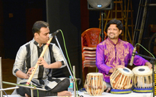 ITC SRA Ensemble : Abir Hussain (Sarod), Sarwar Hussain (Saringhi), Ratan Bharati (Guiter), Ayan Sengupta (Sitar), Paramananda Roy (Flute), Indranil Bhaduri (Tabla), Bhivash Sanghai (Tabla).